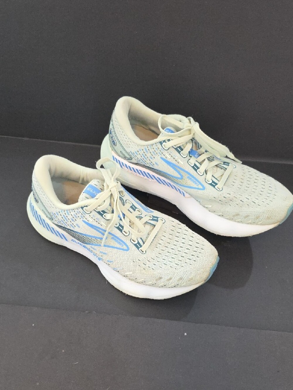Brooks Glycerin GTS 20 Women's Shoes - Light Gray and Blue Accents Size 8.5 - Picture 3 of 10
